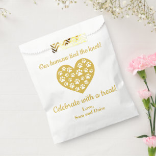 Bolsa De Papel Dog Gracias Boda Cookie Mascota Tret Gold