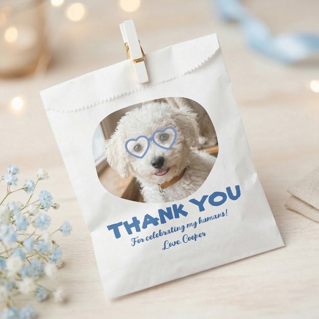 Bolsa De Papel Doggie Treat Wedding Dog Photo Thank You (Dog Treats Bag With Photo)