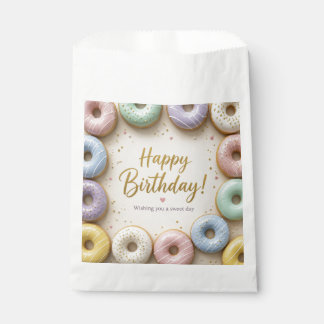 Bolsa De Papel Donas Glaseadas Pastel Con Purpurina Dorada Dulces