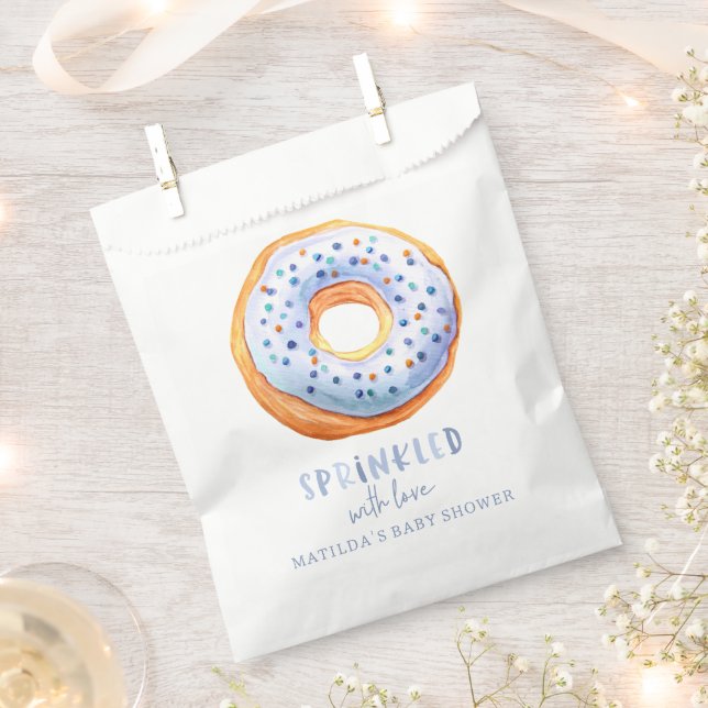 Bolsa De Papel donut baby ducha azul lindo fiesta elegante (Cortado)