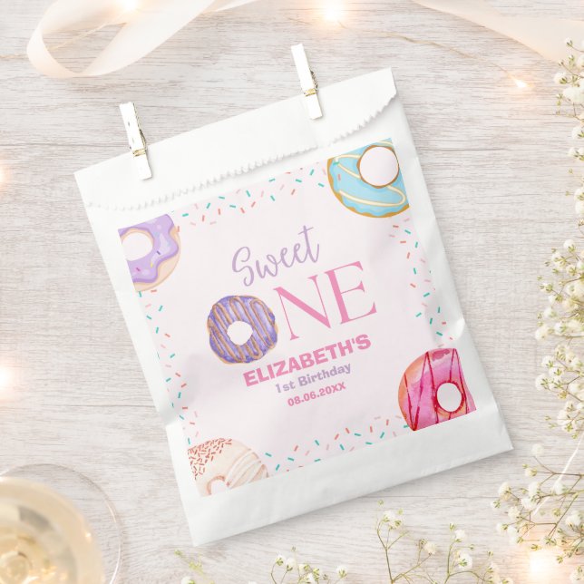 Bolsa De Papel Donut Sweet One Birthday Party Donut Birthday (Cortado)