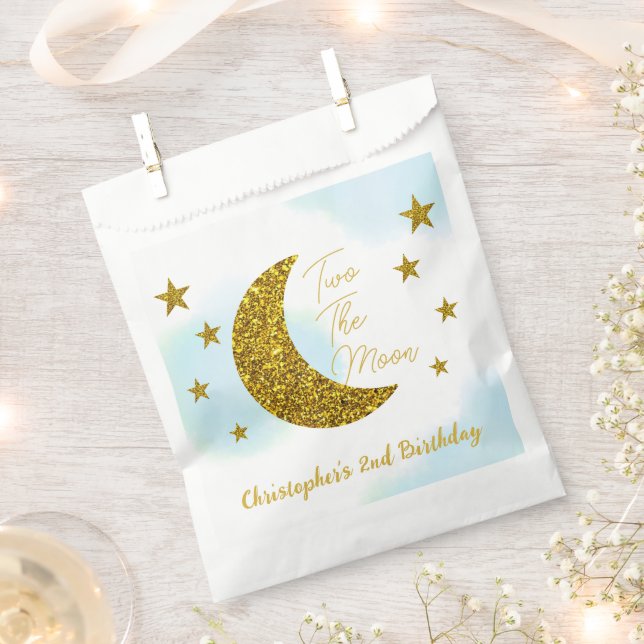 Bolsa De Papel Dos a la Luna Cumpleaños 2 (Cortado)