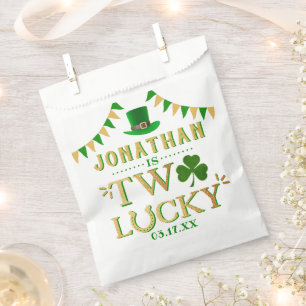 Bolsa De Papel Dos afortunados San Patricio segundo cumpleaños
