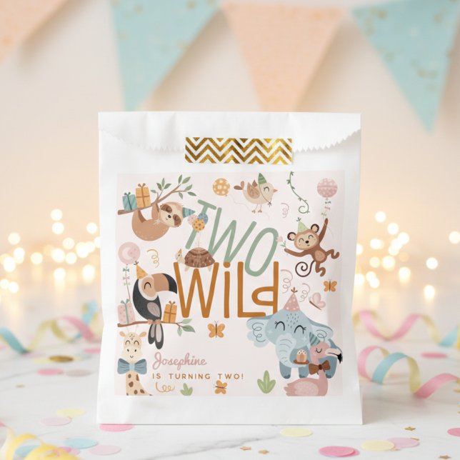 Bolsa De Papel Dos animales salvajes de safari niños fiesta de cu (Subido por el creador)