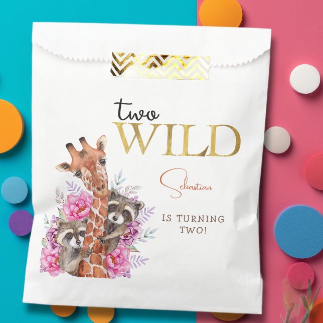 Bolsa De Papel Dos animales salvajes de safari niños fiesta de cu (Subido por el creador)