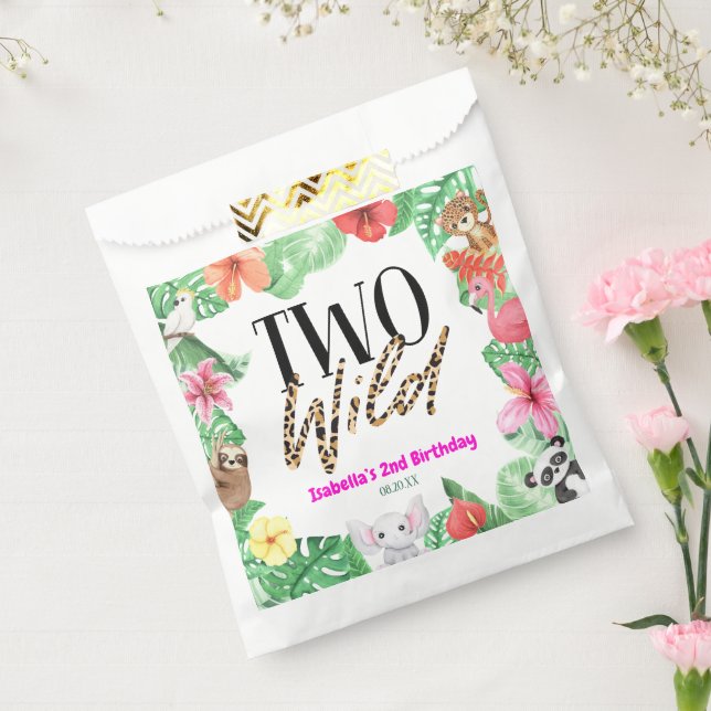 Bolsa De Papel Dos animales tropicales salvajes Fiesta del segund (Sellado)