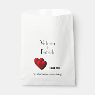 Bolsa De Papel Dos Corazones Personalizado Gracias