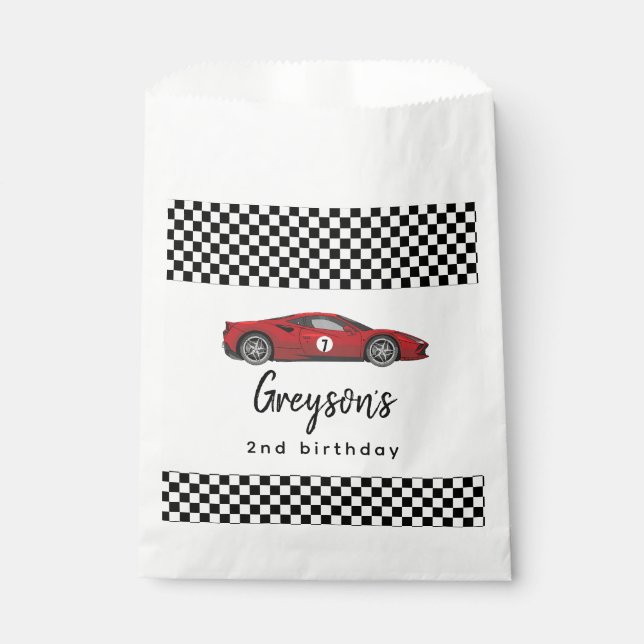 Bolsa De Papel Dos Fiestas del segundo cumpleaños de Fast Race Ca (Anverso)