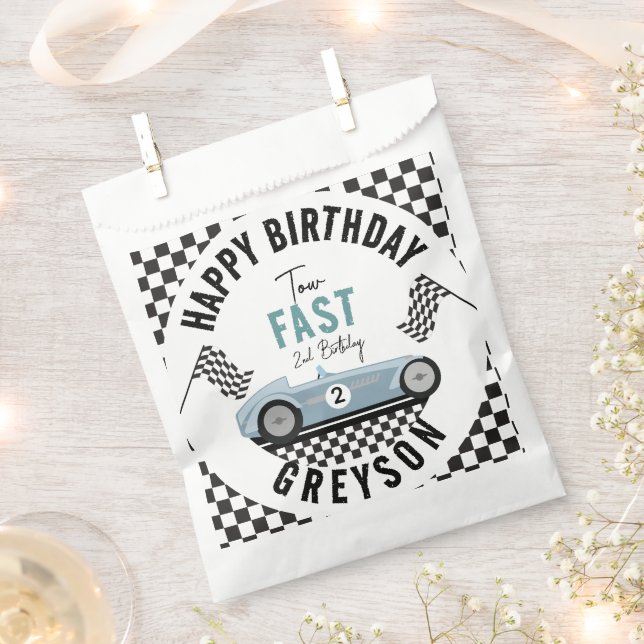 Bolsa De Papel Dos Fiestas del segundo cumpleaños de Fast Race Ca (Cortado)