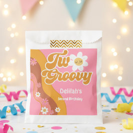 Bolsa De Papel Dos groovys retro vintage segundo cumpleaños