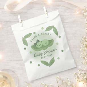 Bolsa De Papel Dos guisantes en un Baby Shower Chica gemelo Pod