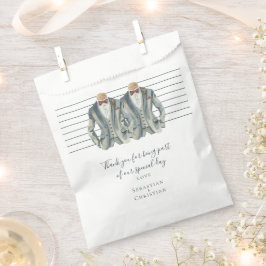 Bolsa De Papel Dos novios en traje para Boda gay personalizado