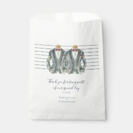 Bolsa De Papel Dos novios en traje para Boda gay personalizado