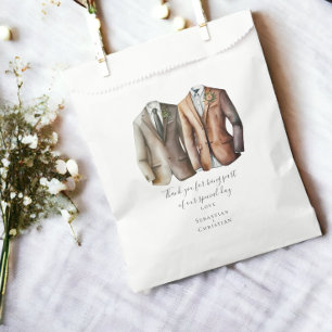 Bolsa De Papel Dos novios en traje para Boda gay personalizado