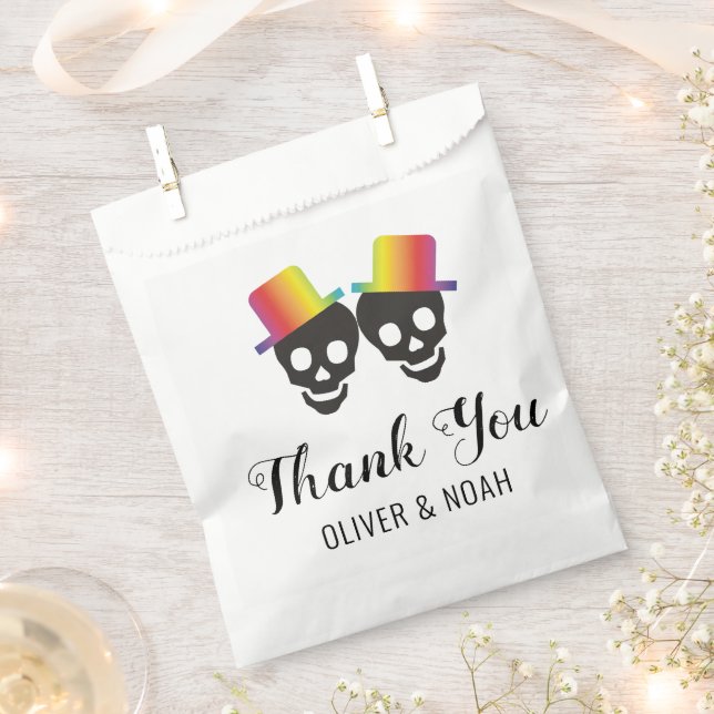 Bolsa De Papel Dos novios y confetti Gracias boda gay (Cortado)