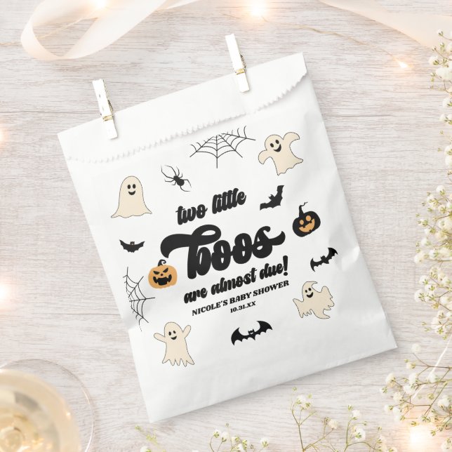 Bolsa De Papel Dos pequeños gemelos Halloween Baby Shower (Cortado)