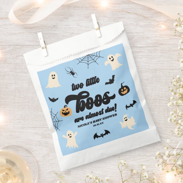 Bolsa De Papel Dos pequeños gemelos Halloween Baby Shower (Cortado)