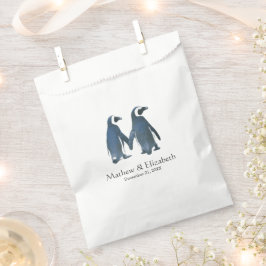 Bolsa De Papel Dos Pingüinos Adorables | Boda Romántica