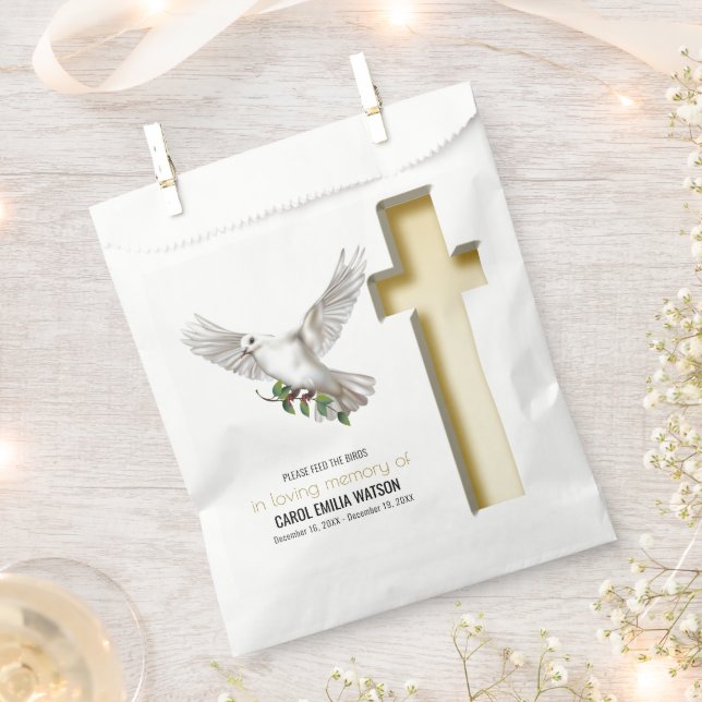 Bolsa De Papel Dove Bird Seed Packet Funeral Memorial (Cortado)