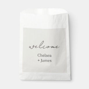 Bolsa De Papel Dove Gray Boda de bienvenida de script de moda