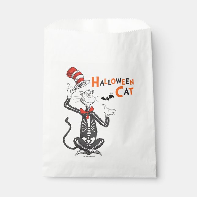 Bolsa De Papel Dr. Seuss | Gato Ensombrerado de Halloween (Anverso)