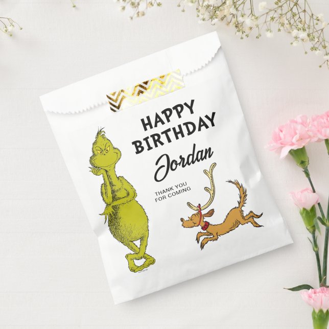 Bolsa De Papel Dr. Seuss | Grinch Winthday Birthday (Sellado)