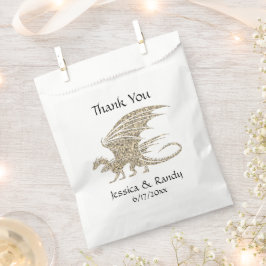 Bolsa De Papel Dragón de mosaico asombroso oro