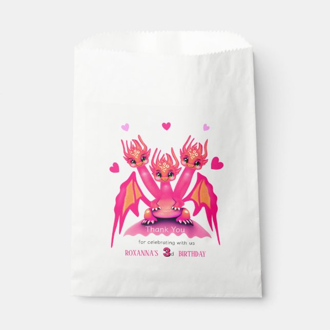 Bolsa De Papel Dragón rosa (Anverso)