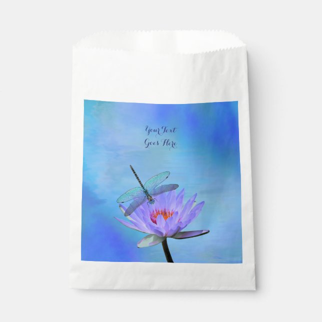 Bolsa De Papel Dragonfly on Water Lily Favor Bags (Anverso)