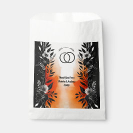 Bolsa De Papel Dramática acuarela Naranja negro Boda floral