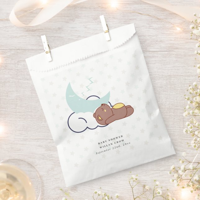 Bolsa De Papel Dreamam Little Bear Cloud And Star Baby Shower (Cortado)