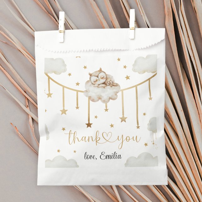 Bolsa De Papel Dreamy Neutral Gold Owal Cloud Baby Shower (Subido por el creador)