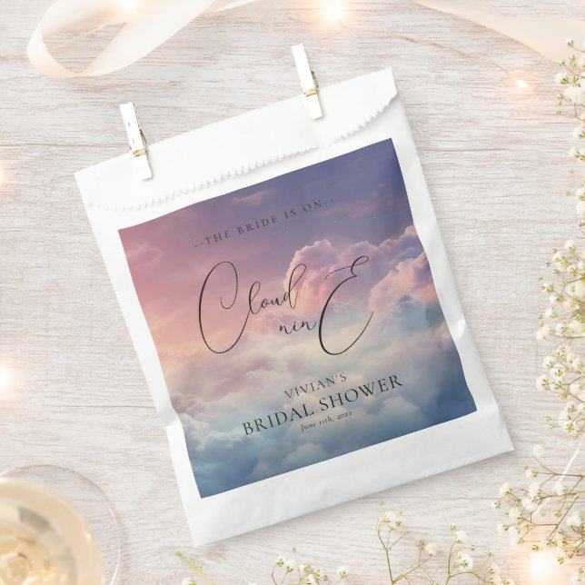 Bolsa De Papel Dreamy Sunset Cloud Nueve Bridal Shower (Cortado)