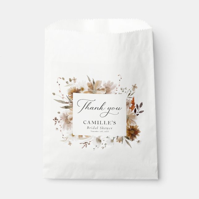 Bolsa De Papel Ducha Boho Botanical Bridal (Anverso)