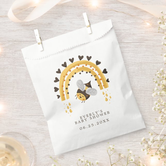 Bolsa De Papel Ducha de Bebé Abejorro Arcoíris Mod Abeja (Cortado)