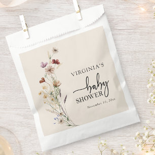 Bolsa De Papel Ducha de Bebé Boho Flores Silvestres