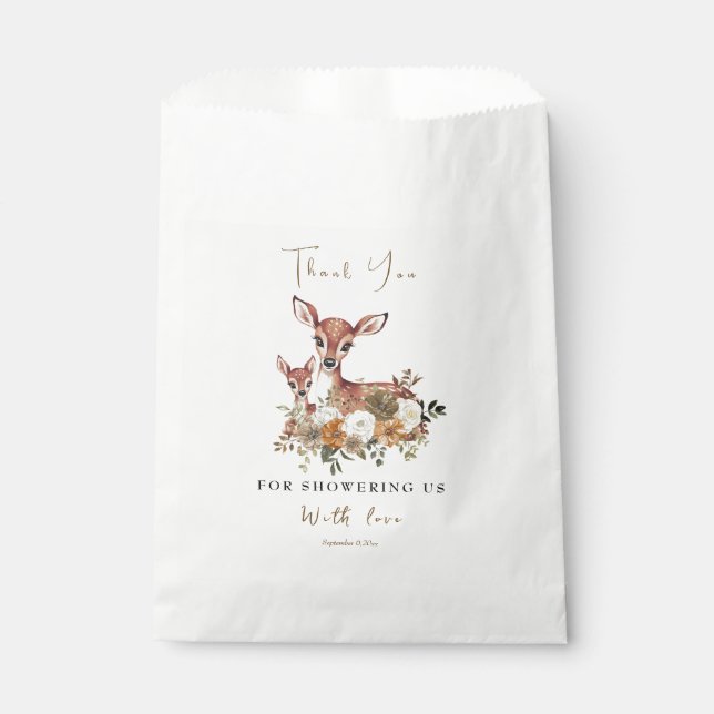 Bolsa De Papel Ducha de bebé Bosque Rústico Ciervo (Anverso)