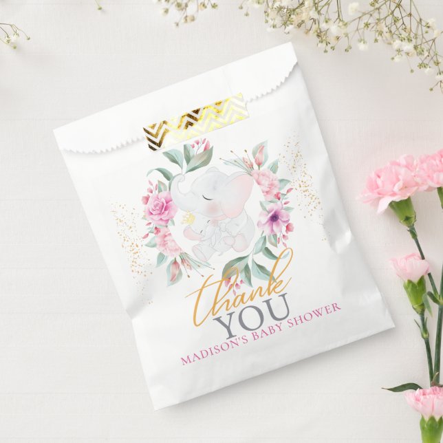 Bolsa De Papel Ducha de bebé chica elegante y personalizada para  (Sellado)