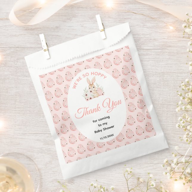 Bolsa De Papel Ducha de bebé con conejo de Pascua (Cortado)