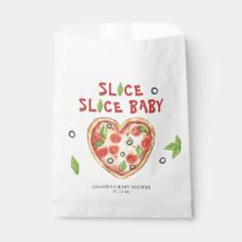 Bolsa De Papel ducha de bebé de acuarela de corazón de pizza