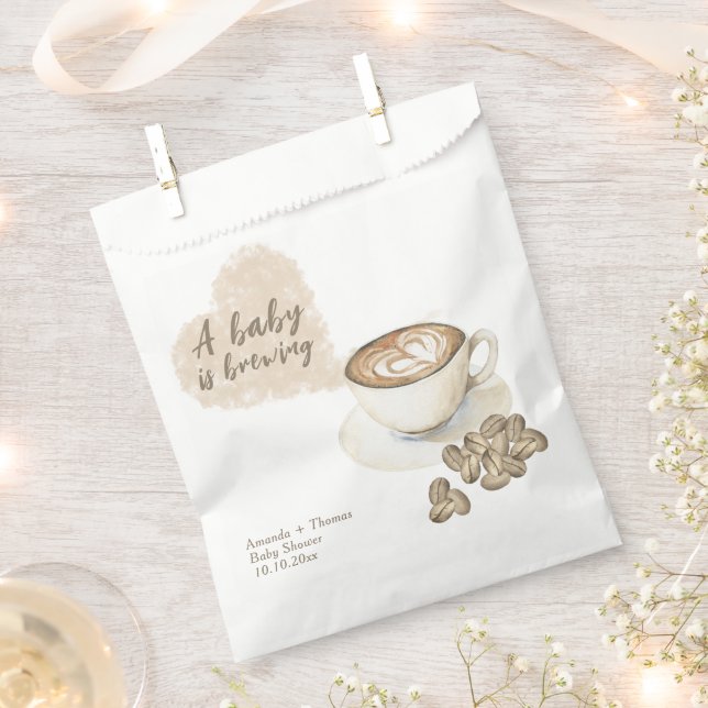Bolsa De Papel Ducha de bebé de café en preparación (Cortado)