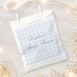 Bolsa De Papel Ducha de bebé de gingham azul