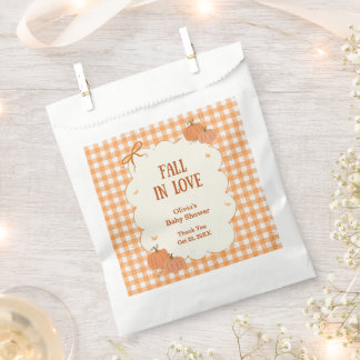 Bolsa De Papel Ducha de bebé de Gingham de Otoño Enamorada