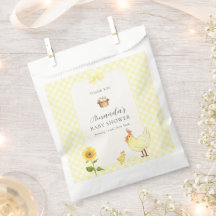 Ducha de bebé de girasol de gingham amarillo