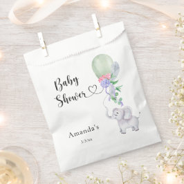Bolsa De Papel Ducha de bebé de globo y elefante