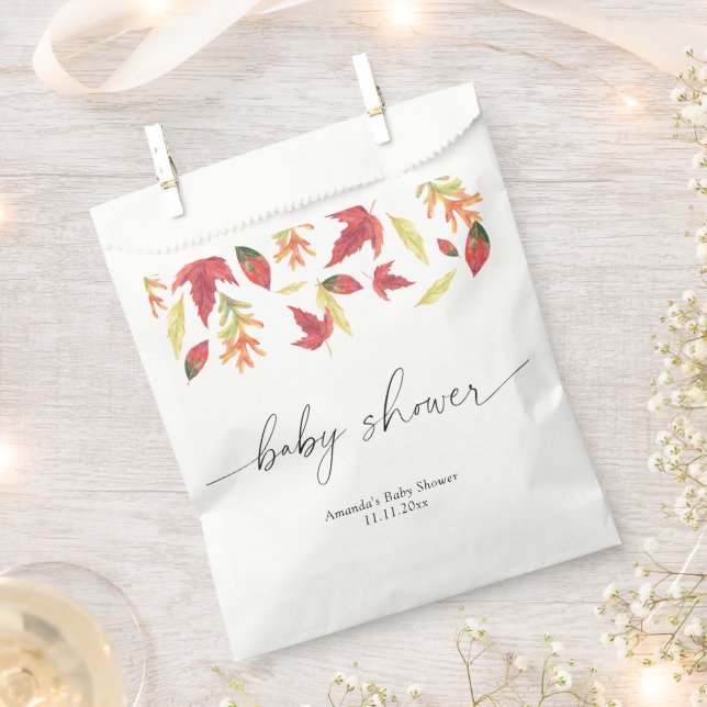 Bolsa De Papel Ducha de bebé de hojas que caen (Cortado)