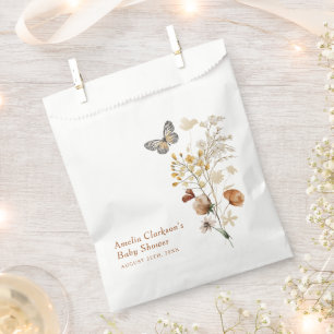 Bolsa De Papel Ducha de bebé de mariposa de flores silvestres ele