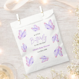 Bolsa De Papel Ducha de bebé de mariposa morada rosa