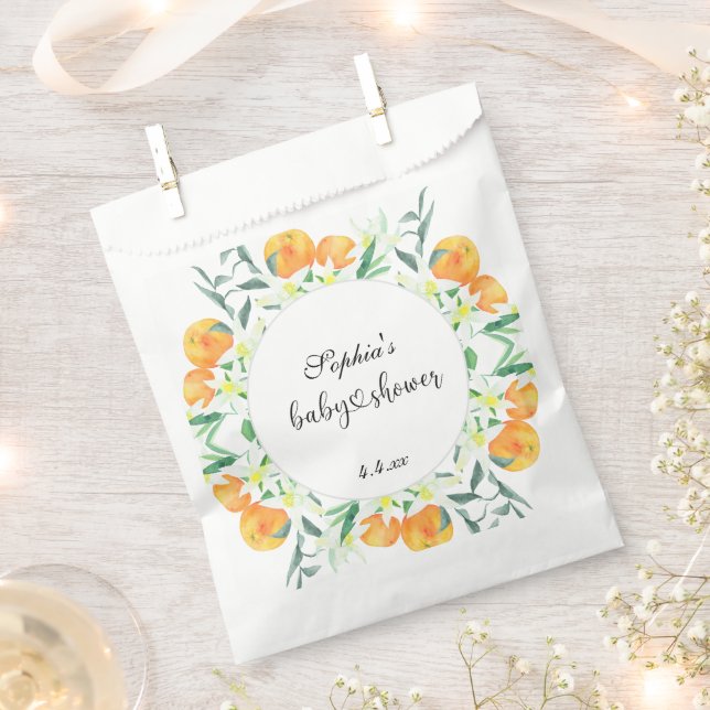 Bolsa De Papel Ducha de bebé de naranja pequeña (Cortado)