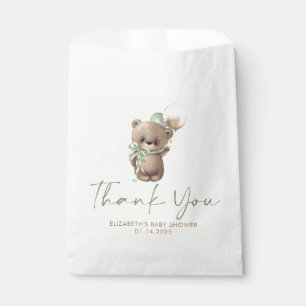 Bolsa De Papel Ducha de bebé de osito de peluche marrón dorado ve